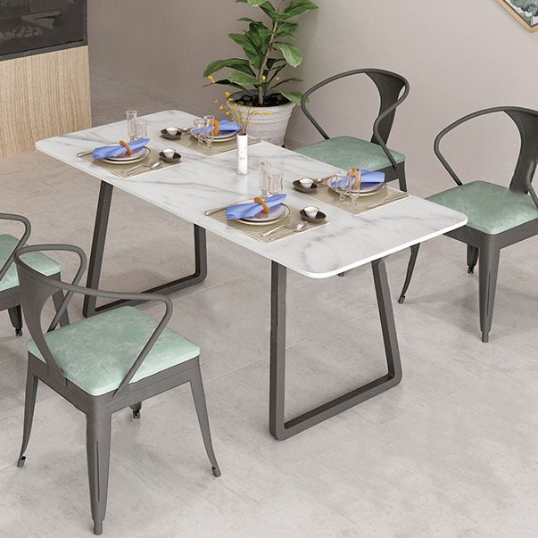 Marble Sled Base Dining Collection Industrial Style Dining Table for Home