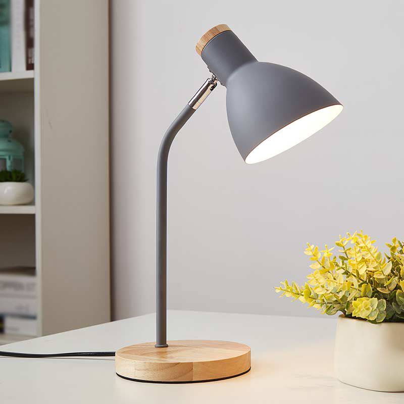 Rotatable Dorm Room Table Lamp Metallic 1 Bulb Nordic Nightstand Light