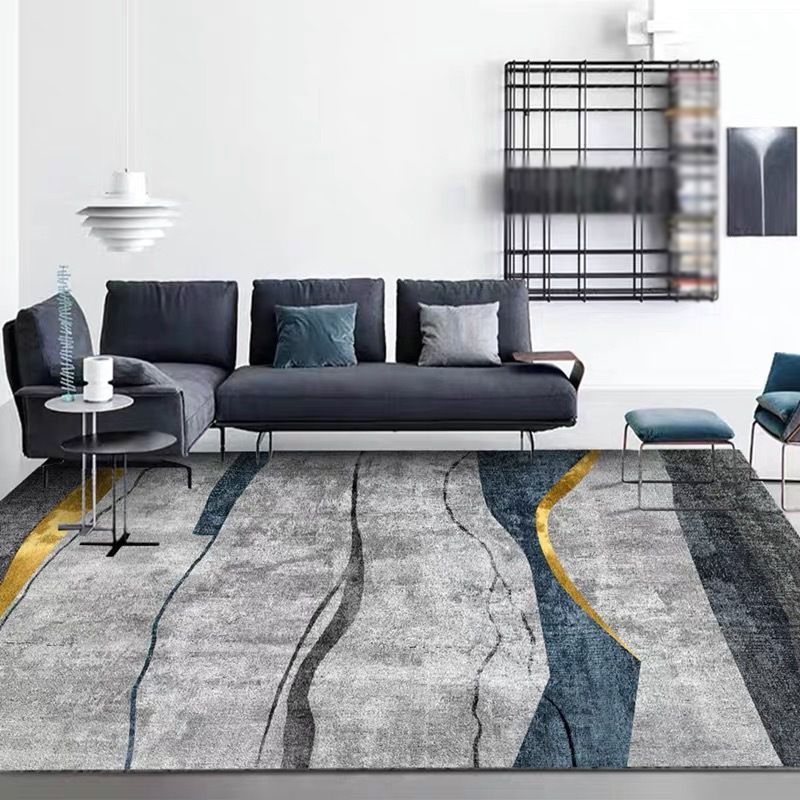 Luxury Area Carpet Funky Contrast Panel Rug Washable Polyester Stain Resistant Carpet for Home Decor
