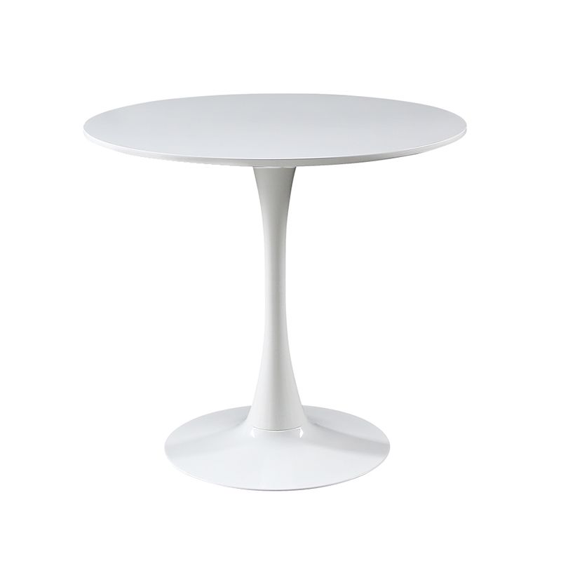 Metal Contemporary Round Dining Table Wood Top Table with Tulip