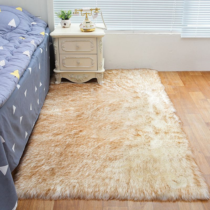 Shag Plain Rug Multi Color Simple Area Carpet Polypropylene Washable Anti-Slip Stain Resistant Rug for Room
