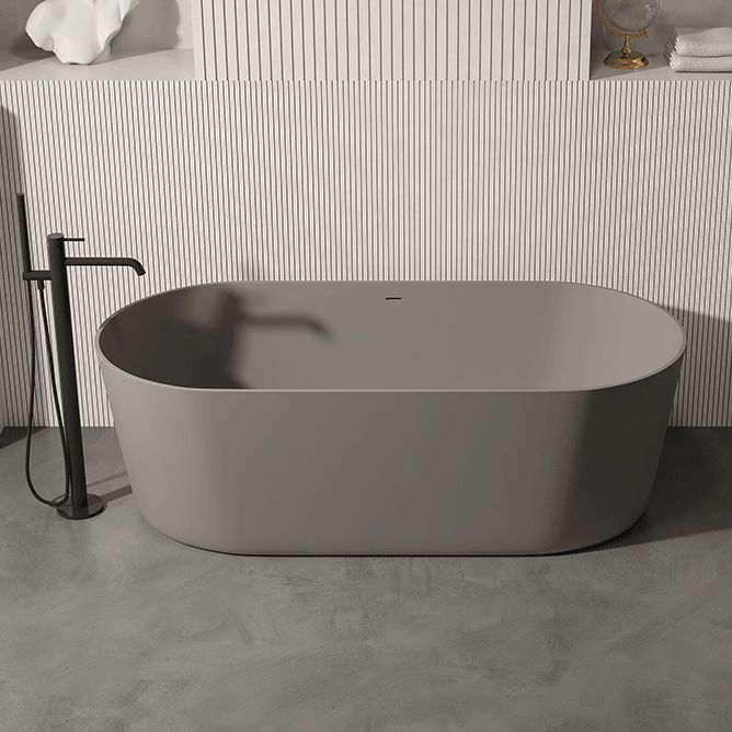 Antique Finish Oval Soaking Bathtub Back to Wall Modern Bath Tub