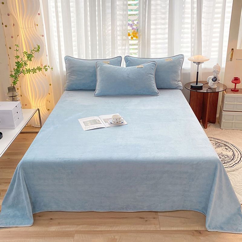 Modern Style Bed Sheet Solid Color Ultra-Soft Breathable Bed Sheet