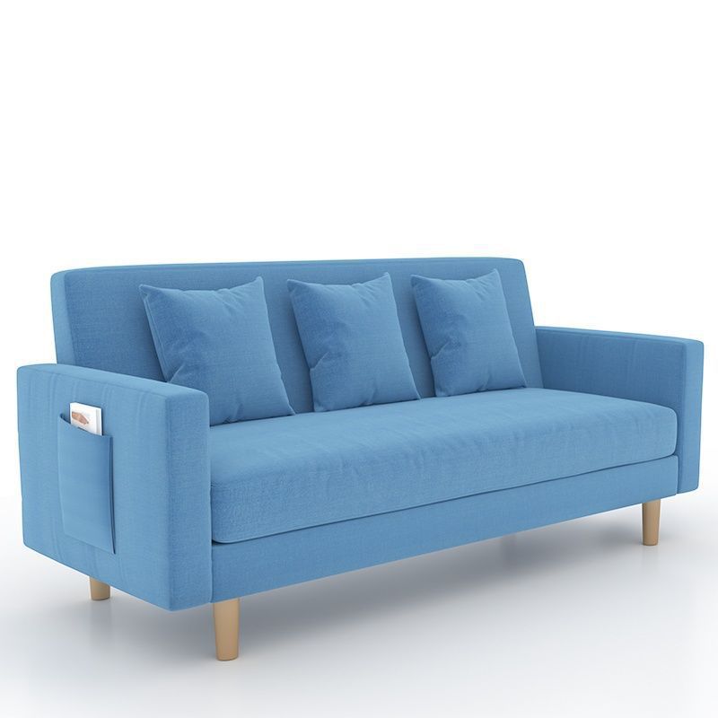 25.6" H Contemporary 3-seater Cotton Square Arm Sofa for Living Room