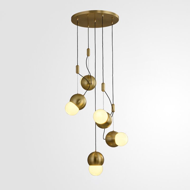 Messing kleine hanglampverlichting postmodern metalen ophanging licht voor woonkamer