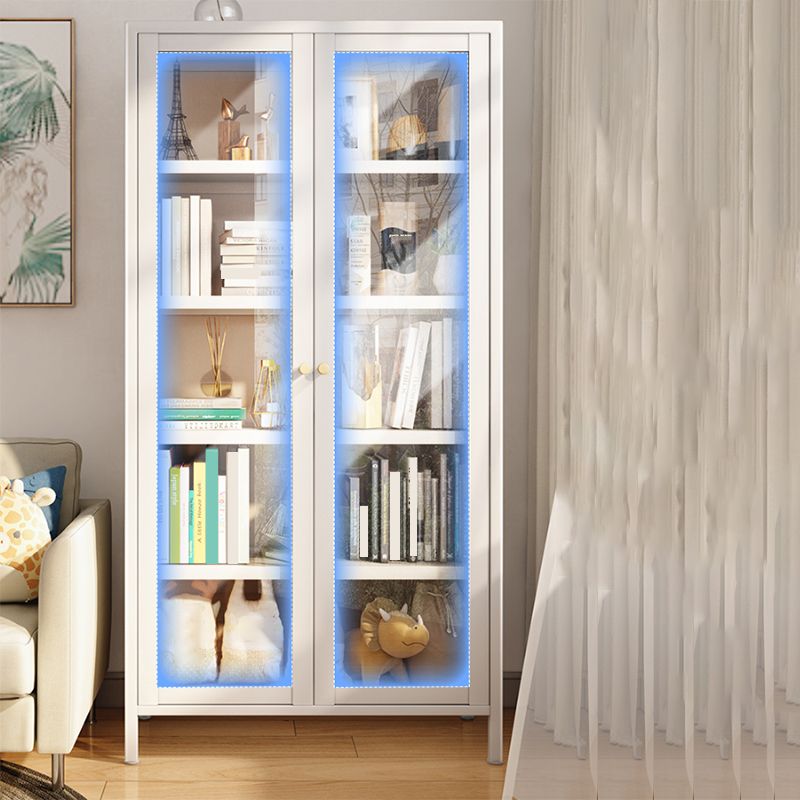 Contemporary Glass Doors Display Stand Metal Buffet Cabinet for Dining Room