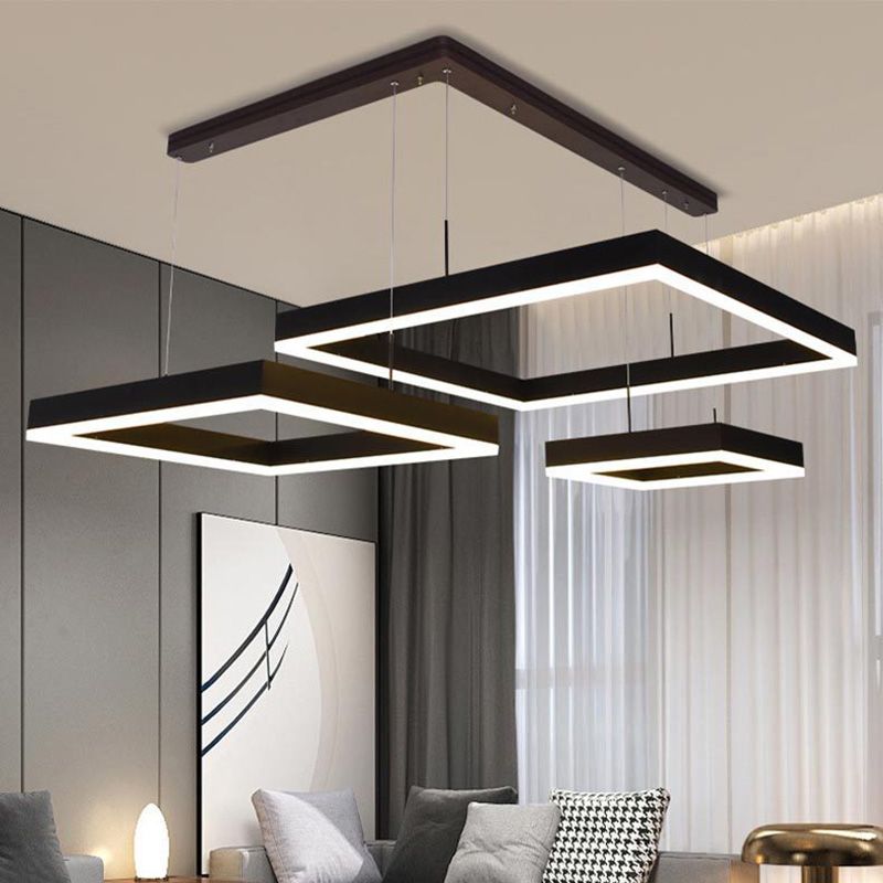 Funzione illuminazione del lampadario in metallo ciondolo per soggiorno moderno per soggiorno