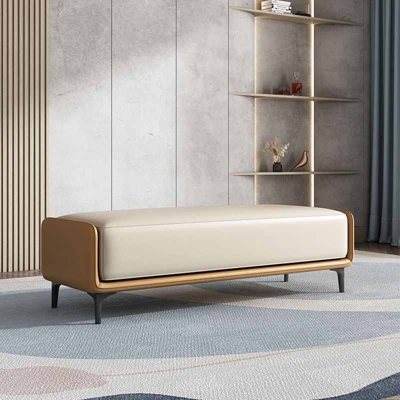 Modern Cushioned Seating Bench Rectangle Entryway and Bedroom Bench , 16 inch W