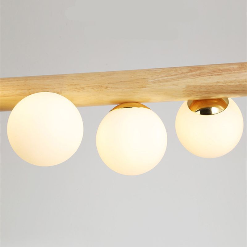 5/7-Light Wood Ceiling Light Industrial Kitchen Island Lighting for Room