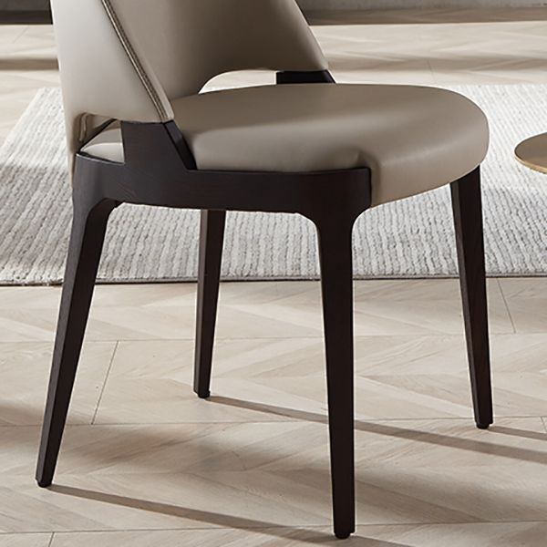 Modern Style Leather Solid Wood Frame Dining Side Chair for Dining Room
