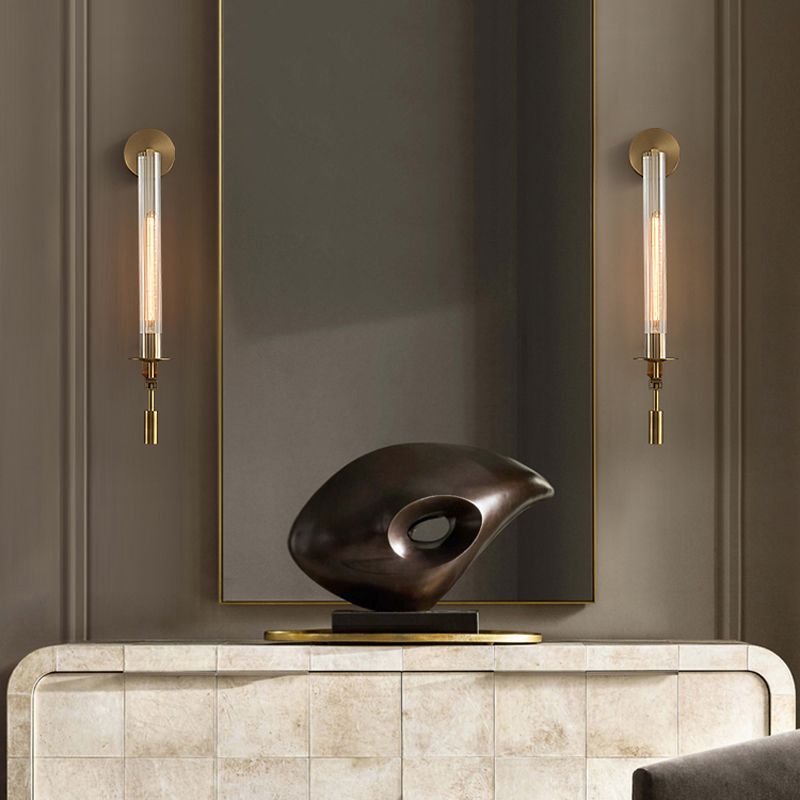 Modern Style Cylinder Shade Wall Light Metal 1 Light Sconces for Bedroom