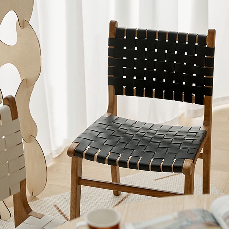 Ash Wood Traditional Dining Chair Open Back Side Chair for Home