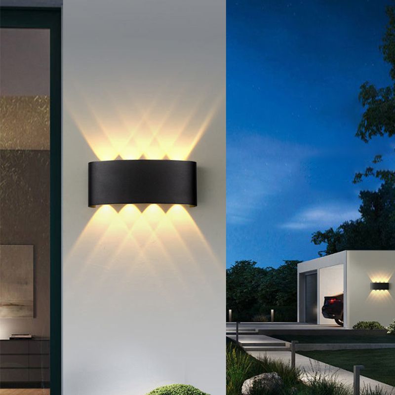 Iluminación de pared de forma rectangular de estilo moderno 1 lámpara de apliques de luz para exteriores