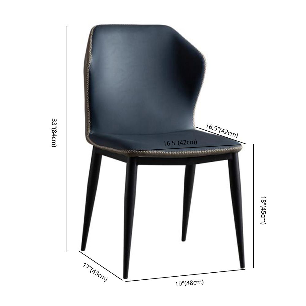 Metall zeitgenössischer Esszimmerstuhl Metallic Finish Wingback Side Stuhl