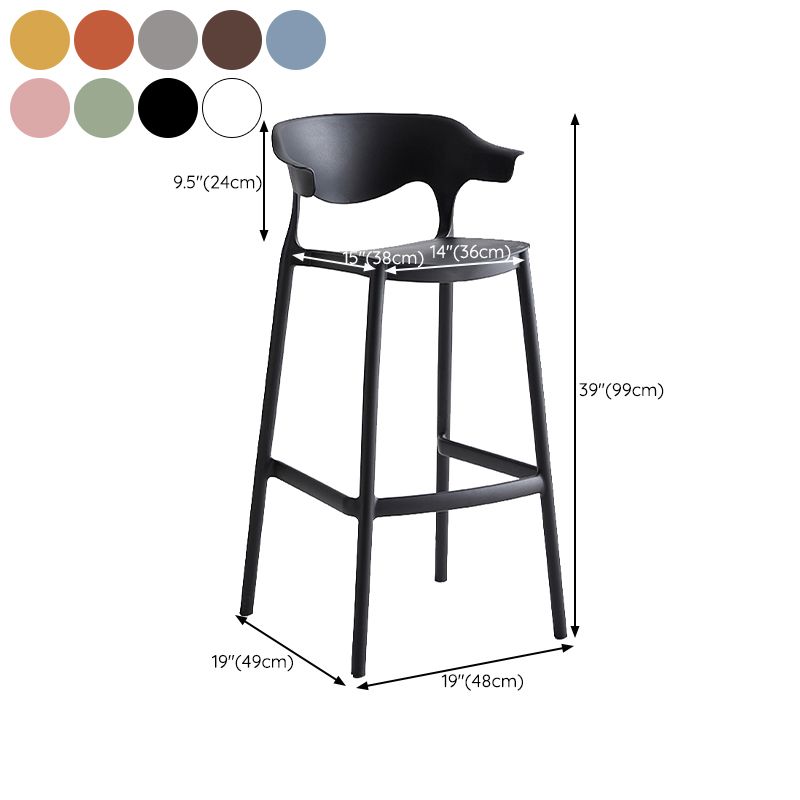Low Back Indoor Counter Chair Contemporary Acrylic Bar Stools