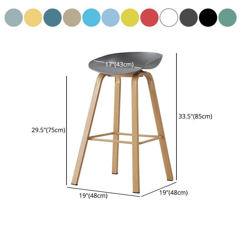 Metal Contemporary Dining Kitchen Room Armless Stool Low Back Bar Stool