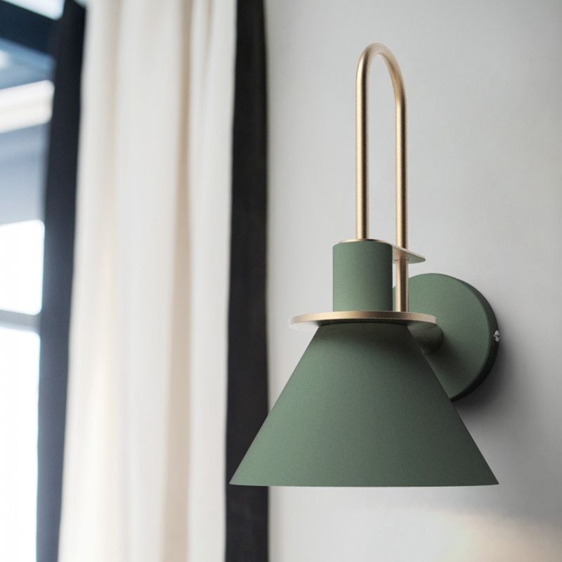 Conical Bedroom Wall Lighting Fixture Metal Minimalist-Style Wall Sconce Lighting