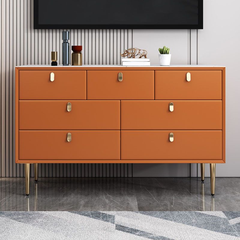 15.6-inch Width Glam Dresser Stone Storage Chest with 7 Drawers