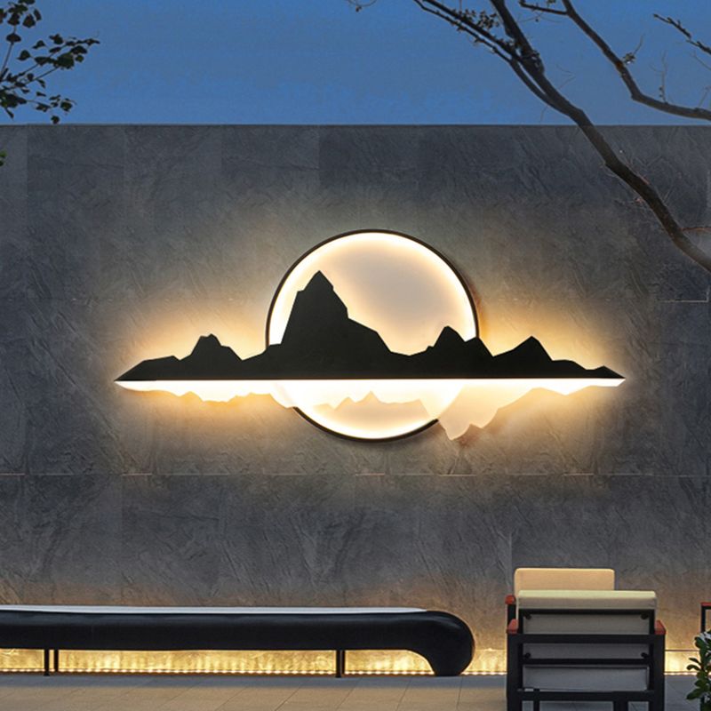 Modern Unique Shape Wall Sconce Lighting Metal Wall Sconce in Black Finish