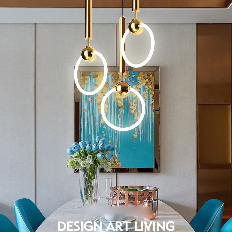 1 Light Ring Pendant Lighting Modern simplicity Glass Pendant Ceiling Lights for Restaurant