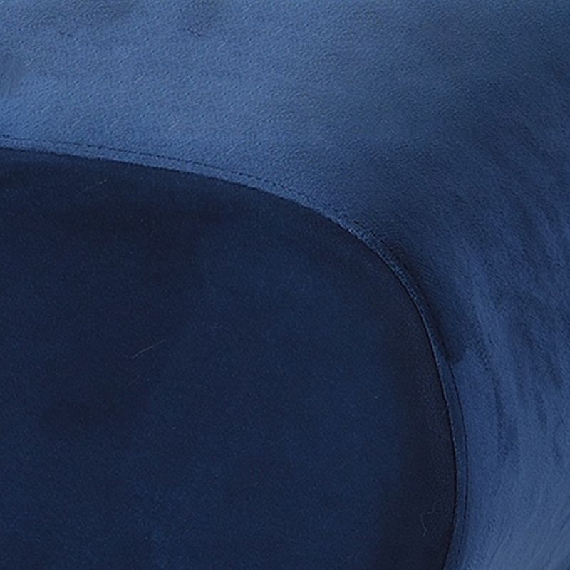 Modern Stain Resistant Standard Oval Dark Blue Velvet Indoor Pouf
