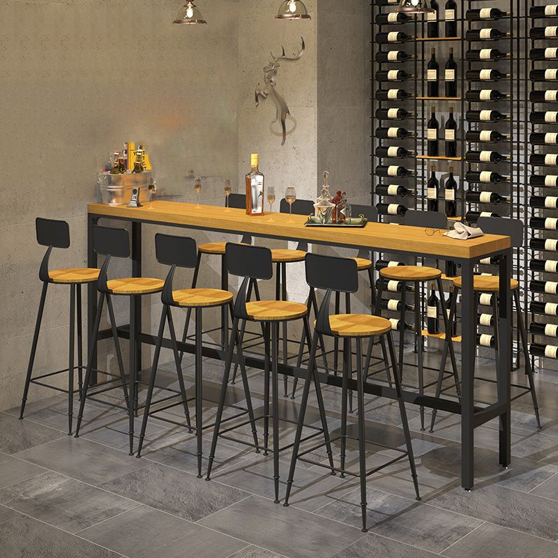 Industrial 1/2/6/11 Pieces Solid Wood Bar Table Set Rectangular Counter Set for Home Use