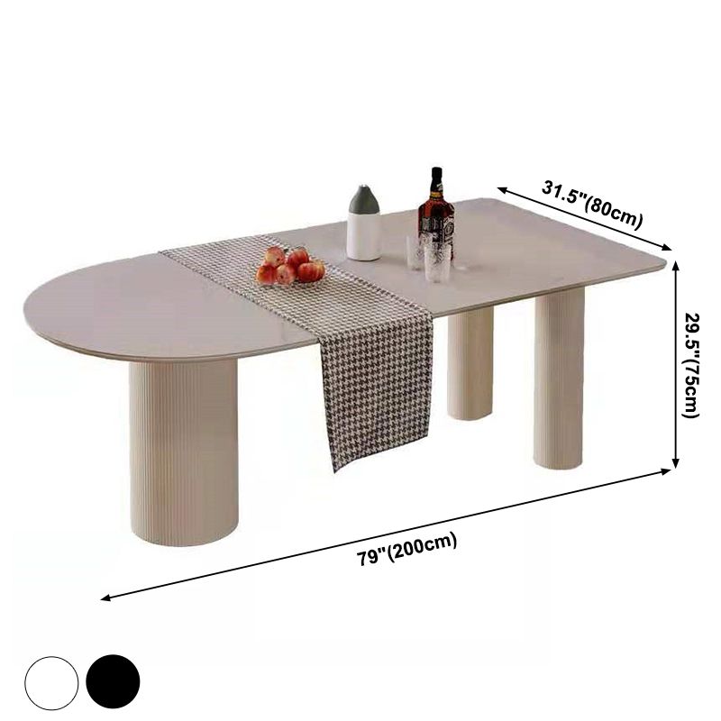 Metal Contemporary Free Form Dining Table Sintered Stone Top Table for Dining Room and Kitchen