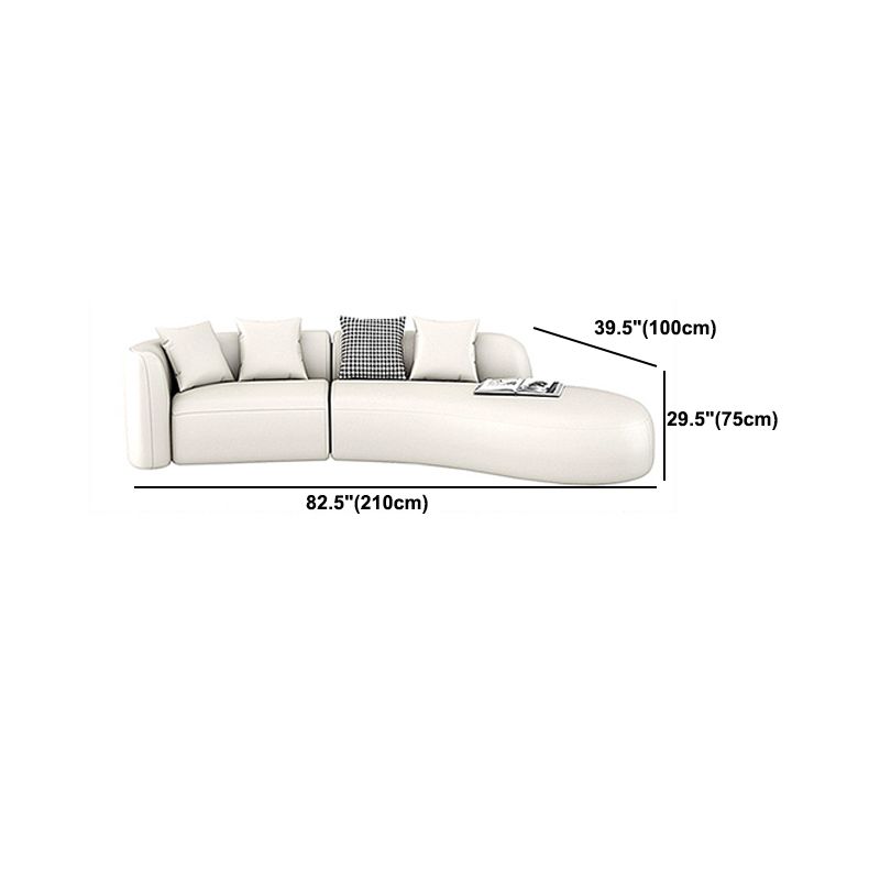 Contemporary Curved Seating Tight Back Tuxedo Arm Sofa for Living Room