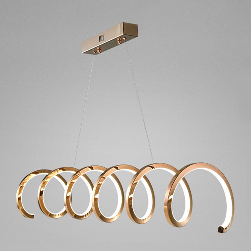 Gold Metal LED Island Light Fixture Modern Ceiling Pendant Light for Living Room