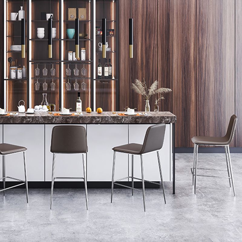 Industrial Bar Stool Leather Backrest Counter Stool for Bristol With Metal Legs