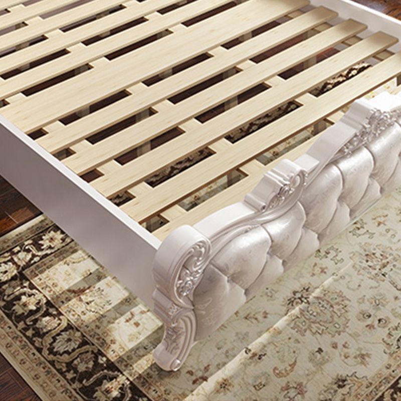 Faux Leather Panel Bed Victorian Standard Bed with Headboard and Footboard