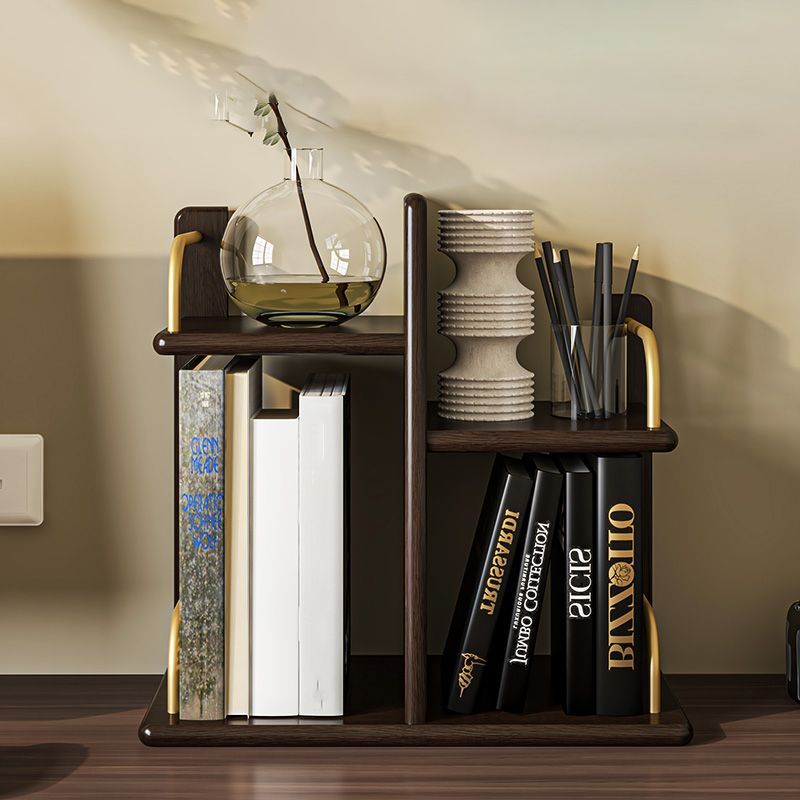 Wooden Open Back Bookshelf Standard Contemporary Bookcase with Shelves