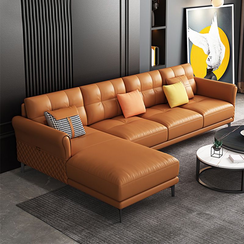 Contemporary Stain-Resistant Square Arm Stationary Cushion Back Sofa