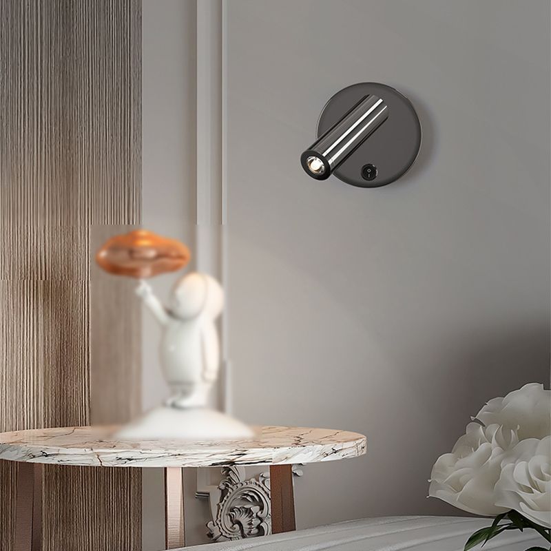 Cylinder Sconce Lights Simplicity Metal 2 Lights Wall Mounted Lights in Black