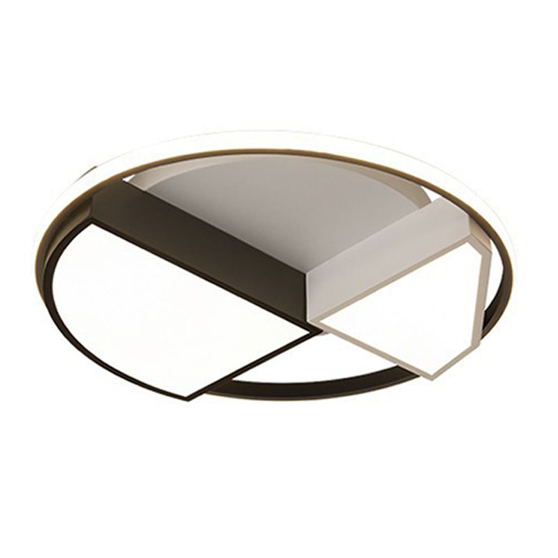 Metall Diamant Deckenmontage Modernisist 16 "/19.5" Wide LED Schwarz-Weiß Flushmount Lighting (Die Anpassung wird 15 Tage)