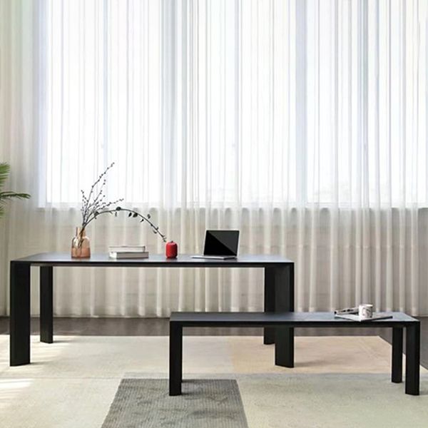 Solid Wood Modern Rectangle Table Wood Top Dining Table with 4 Legs