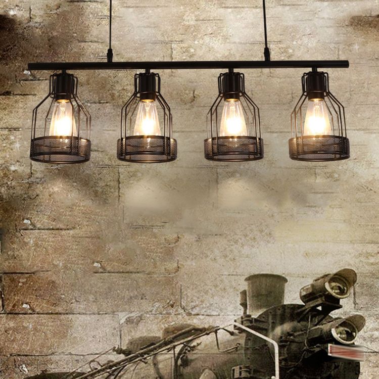 Metal Island Pendant Industrial Style Island Light Fixtures for Living Room