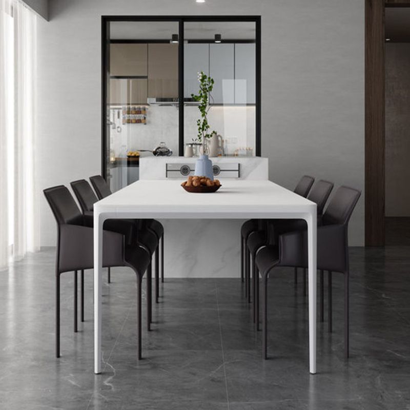 Modern Dinning Tabole with White Marble Rectangle Dining Table for Kitchen