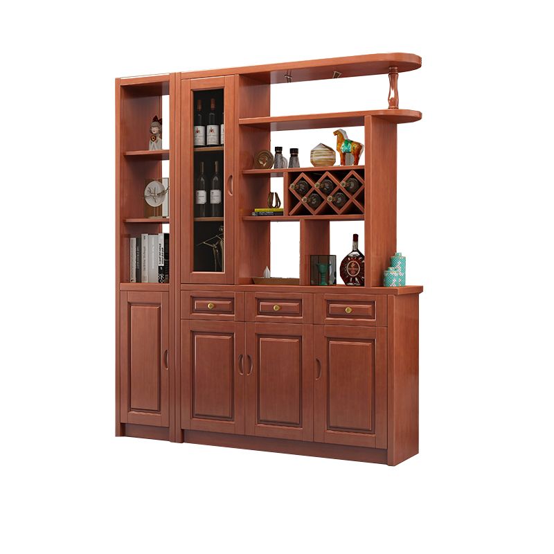 Contemporary 78.74" H Cabinet Solid Wood Accent Cabinet with Drawers and doors