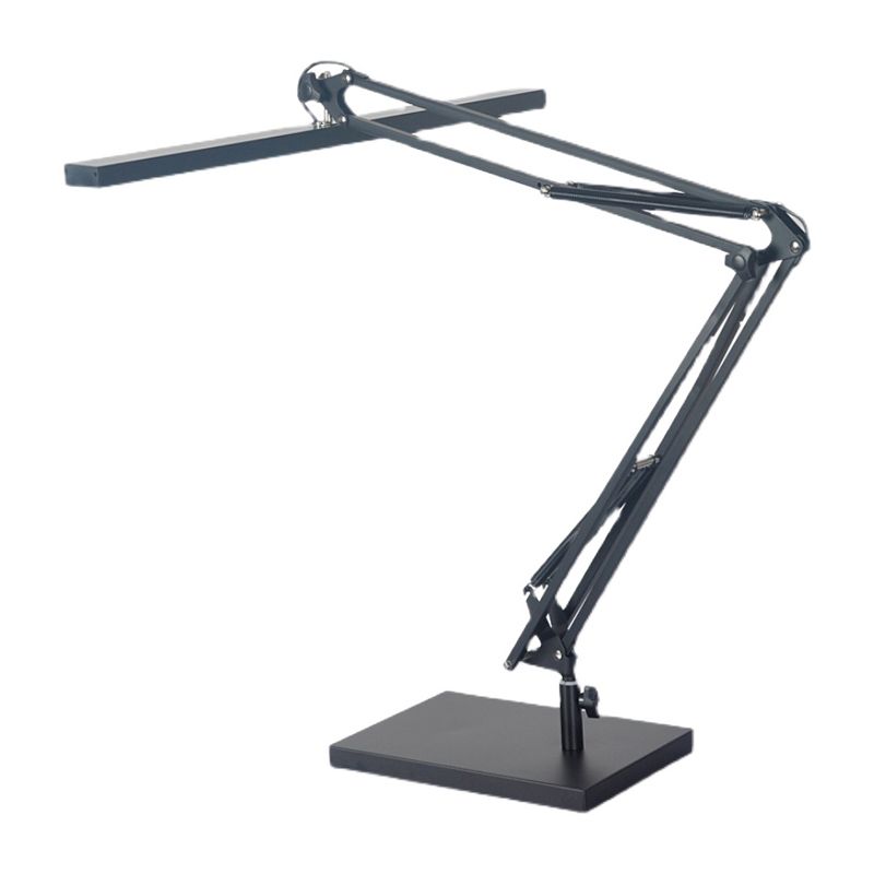 Linear Night Table Lamp Modern Style Metal 1 Light Nightstand Lamp in Black