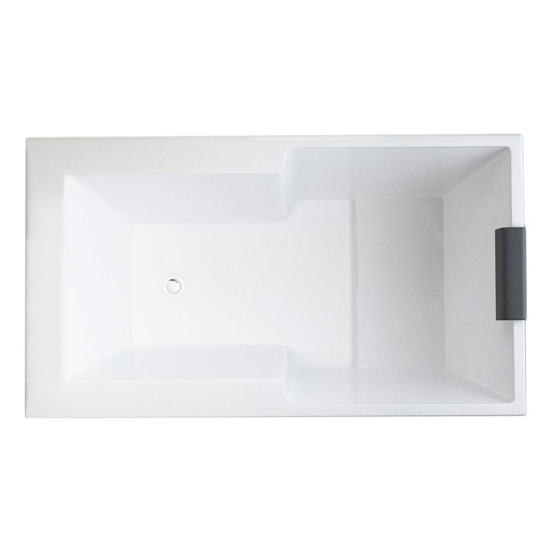 Modern Drop in Acrylic Bathtub Rectangular Soaking White Bath