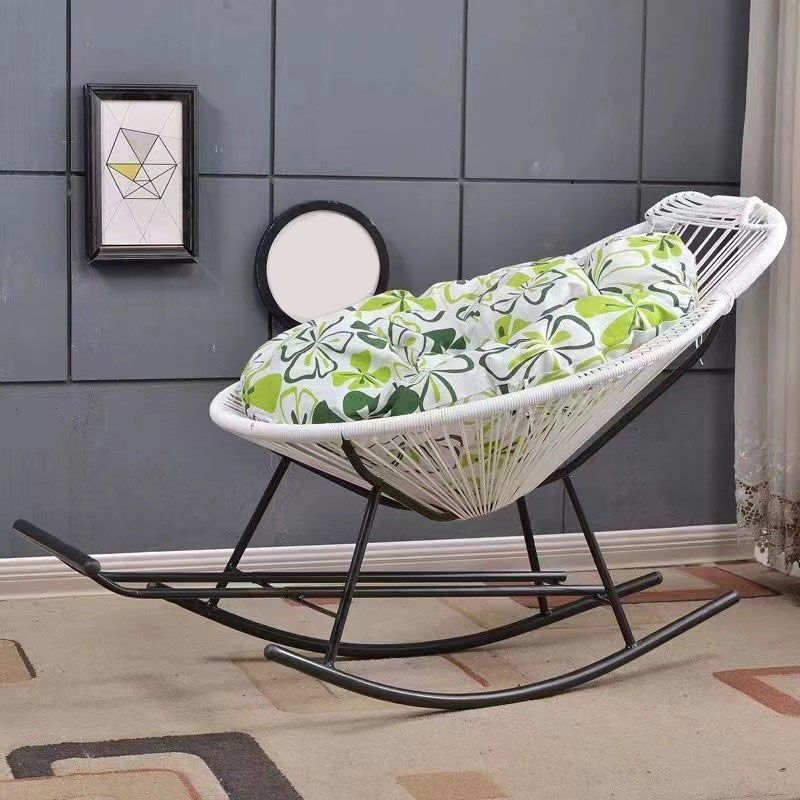 Modern Woven Rope Rocker Chair Rattan Rocking Chair for Living Room