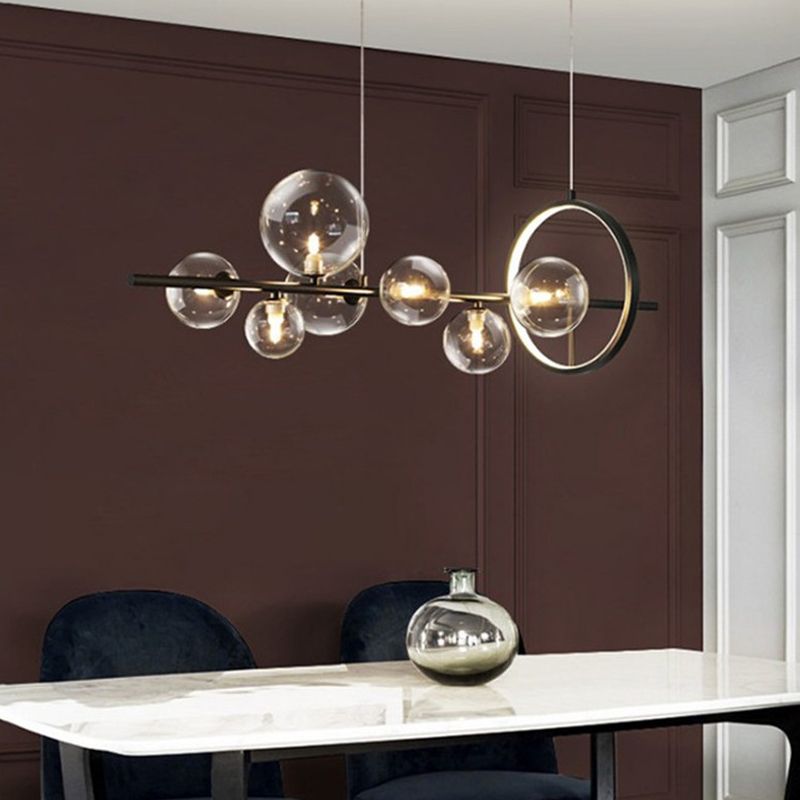 Modern Style Dining Chandelier Lamp Fixture Dining Room Glass Shade Ceiling Hanging Light