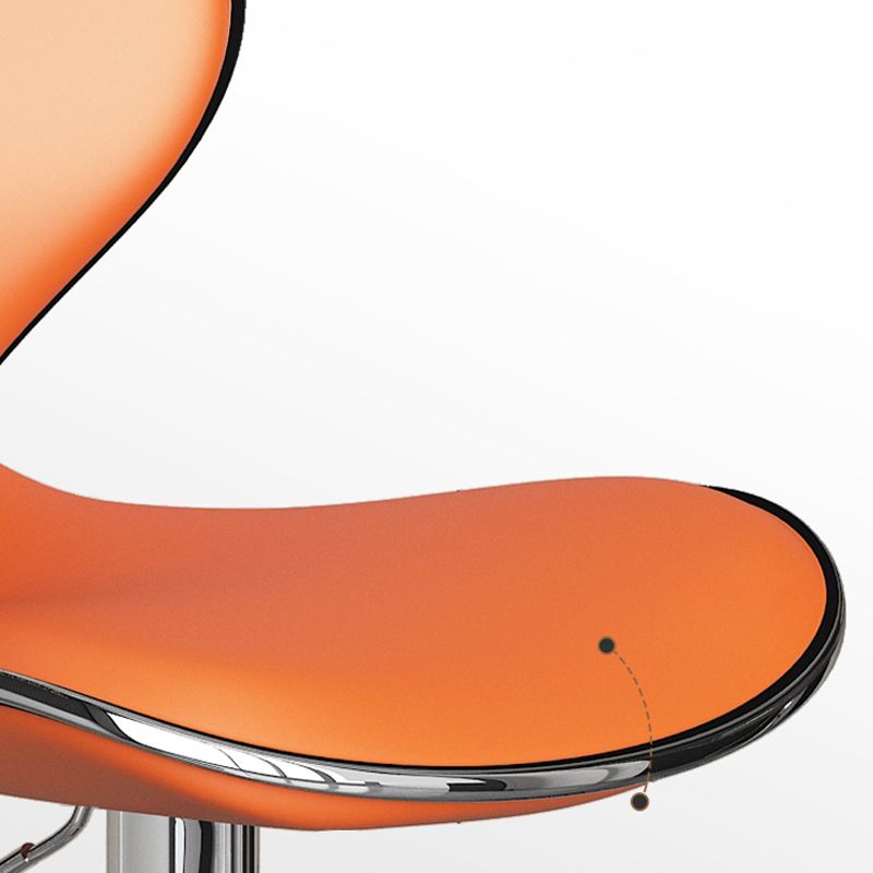 Modern Faux Leather Adjustable Height Swivel Bar Stool with Footrest