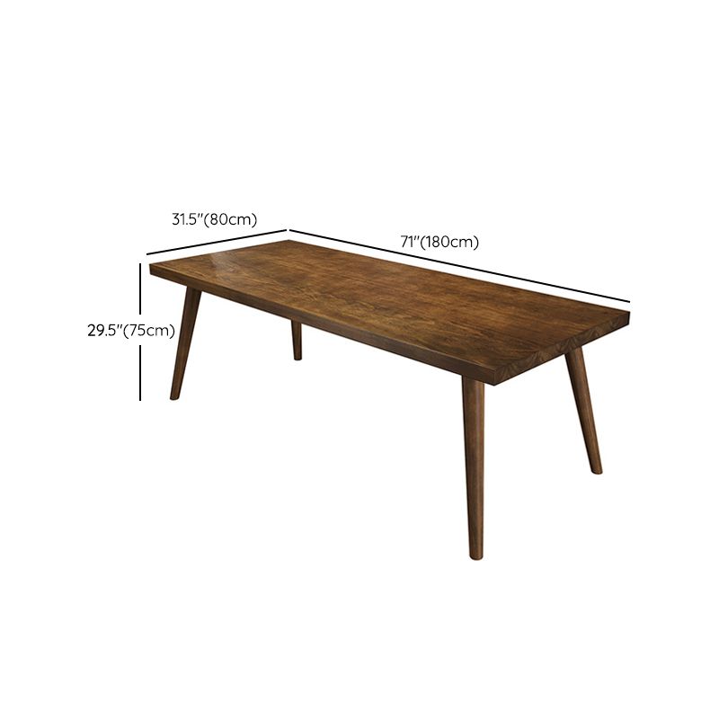Simplicity Style Dinette Table Solid Wood Rectangle Dining Room Table in Brown