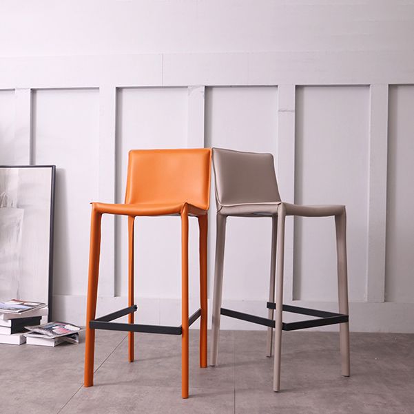 Glam Indoor Stools with Leather Legs Matte Finish Faux Leather Counter & Bar Stools