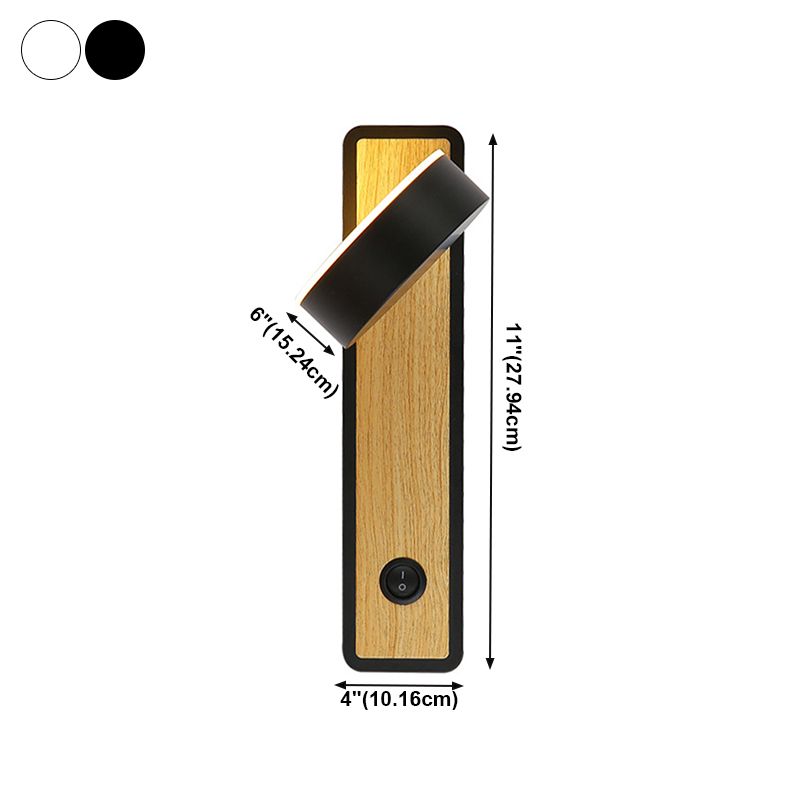 Geometric Shade 1-Light Wall Sconce Modern Style Wooden Wall Mount Light Fixture