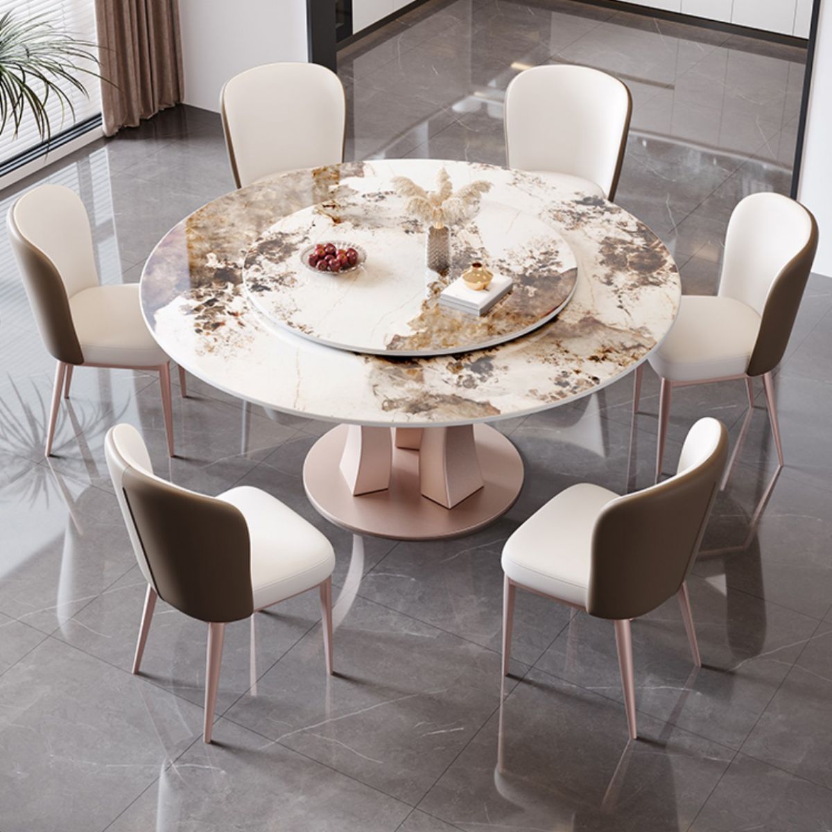 Convertible Sintered Stone Dining Table Set 1/2/7/9 Pieces Dining Set for Kitchen