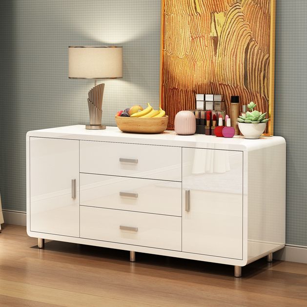 Modern Engineered Wood Sideboard Simple Buffet Table with Drawer for Dining Room