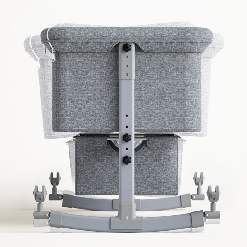 Modern Rocking Metal Foldable Height Adjustable Crib Cradle with Pad